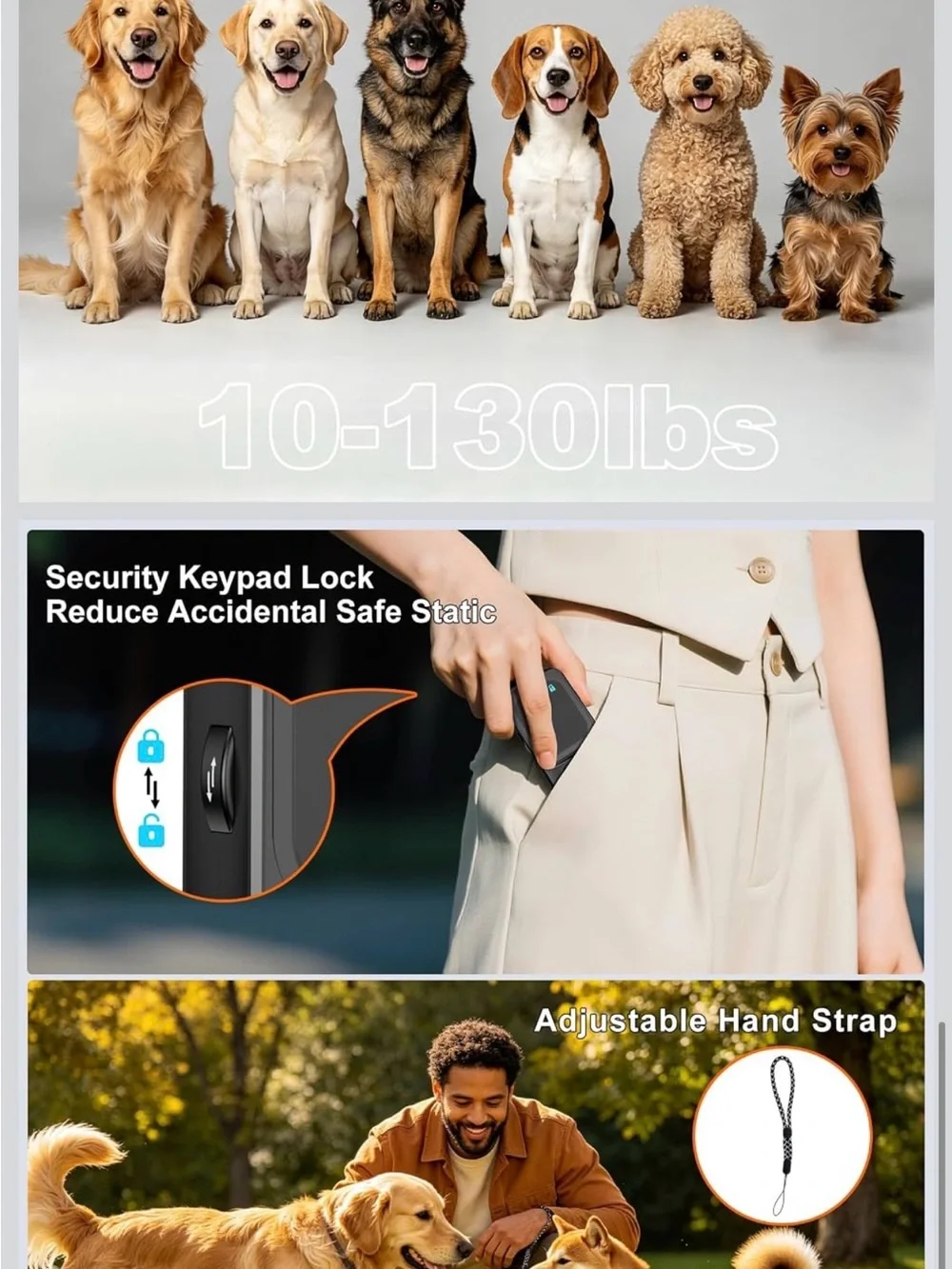 Wireless Dog Fence, Electric Dog Fence with 3 Warning Modes-Up to 3800ft Adjusta